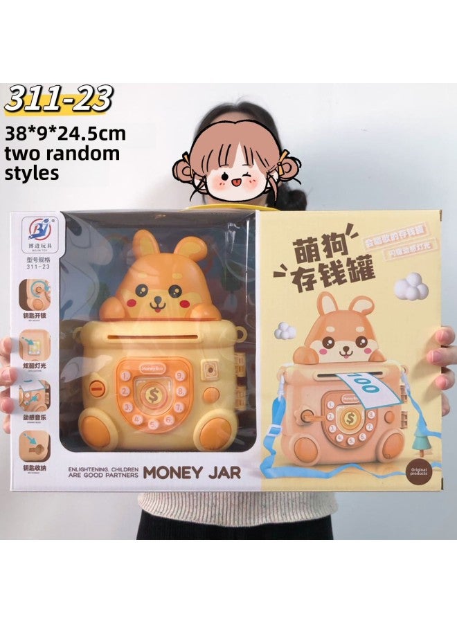 Educational Institution Toy Piggy Bank Storage Backpack Piggy Bank Suit 39 Mode Stall Children Gift Toys-Color:Bunny And Puppy Piggy Bank (2 Random Styles) - Image 1