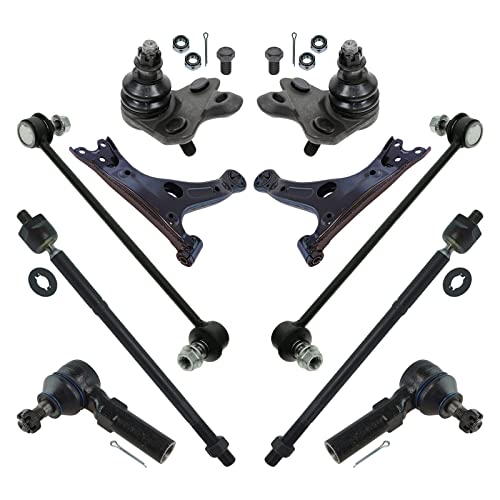 TRQ Front Steering & Suspension Kit Ball Joint Control Arm Sway Bar Stabilizer Link Tie Rod Compatible with 2014-2019 Toyota Corolla - Image 1