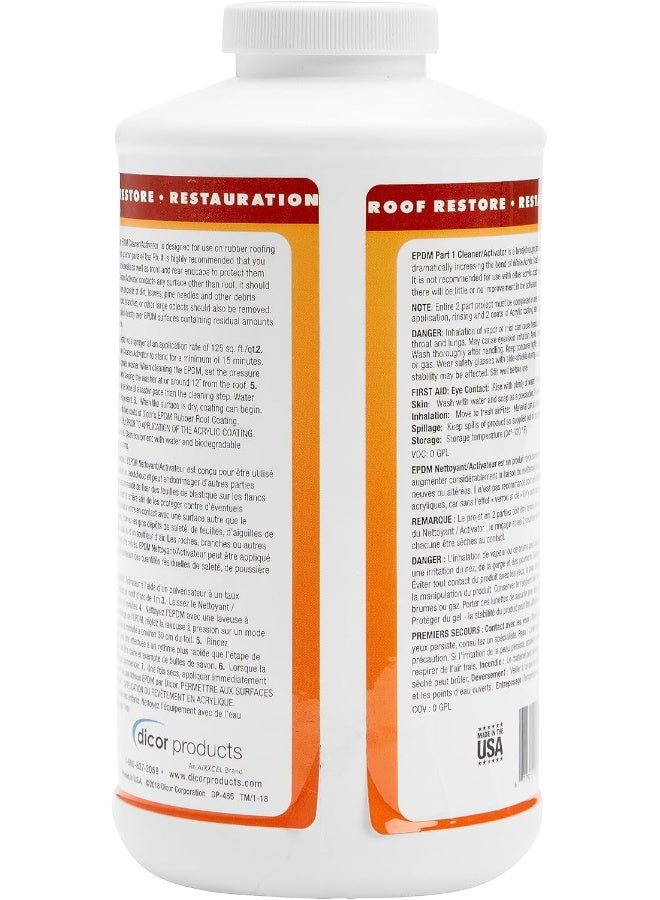 Dicor RP-CRP-Q EPDM Rubber Roof Coating System - 1 Quart Roof Cleaner/Activator - Image 2