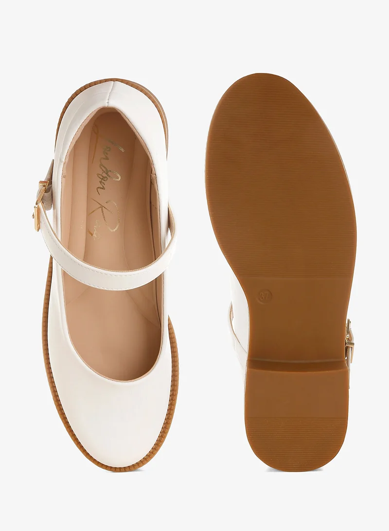 London Rag  London Rag Women's Faux Leather Mary Jane Shoes In White for Women | Best Price UAE