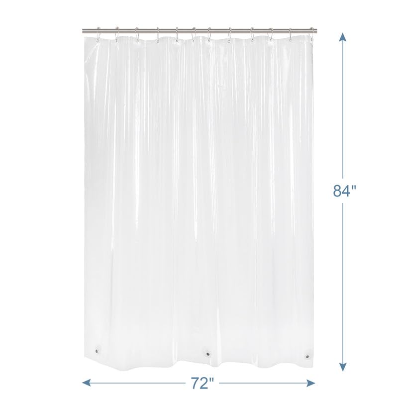 Amazer Extra Long Shower Curtain Liner 72 x 84 Clear Shower Liner Medium Weight PEVA Waterproof Inside Shower Curtains for Bathroom with 3 Magnets and Rustproof Grommets - Image 3
