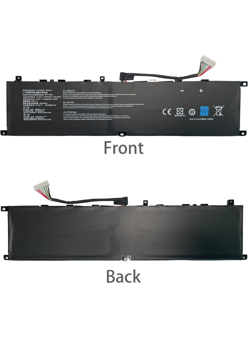 Max Power BTY-M6M Laptop Battery Replacement for MSI Creator 15 A10SD A10SF GS66 Stealth 10SFS 10SGS 10SE-045 10UG GE66 Raider 10SFS WS66 10TMT-207US GE76 Raider 10UH Series (15.2V 99Wh 6250mAh) - Image 5