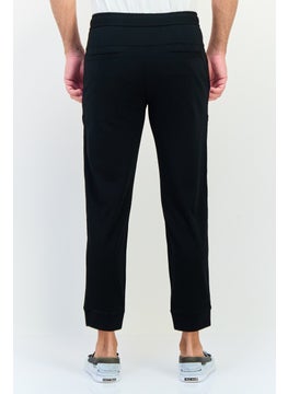 SELECTED Men Cuffed Fit Solid Jogger Pants, Black  - Image 4