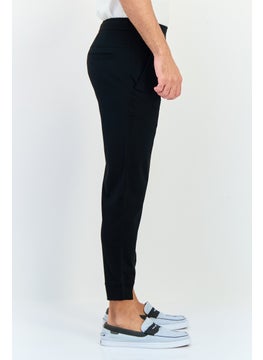 SELECTED Men Cuffed Fit Solid Jogger Pants, Black  - Image 3