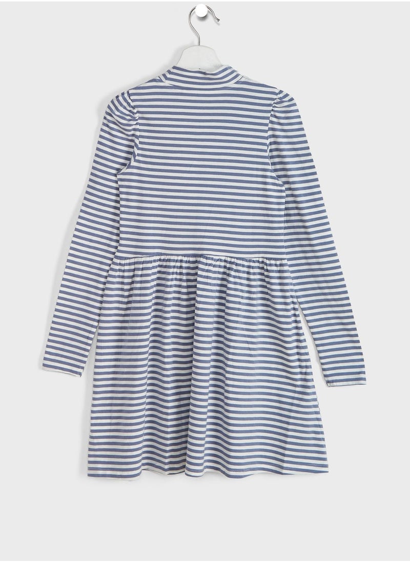 NAME IT - Kids Stripe Print Dress - Image 1