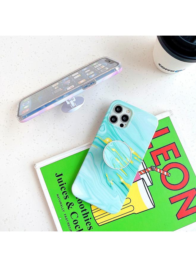 زبون جراب لهاتف iPhone 12 Pro Max مصنوع من مادة TPU السميكة بنمط رخامي مصقول مع حامل قابل للطي - Image 4