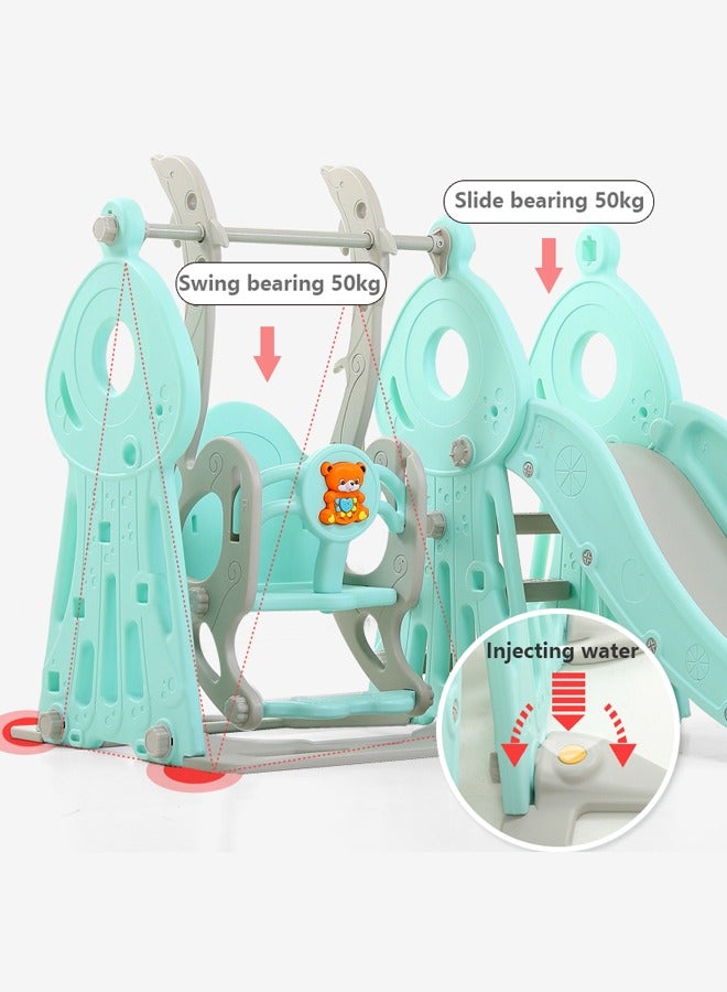 JSAITOYS Multi-function Playing Set, 3 In 1, Slide, Swing, Basketball, Comfortable Slide for Baby Safety  - Image 4