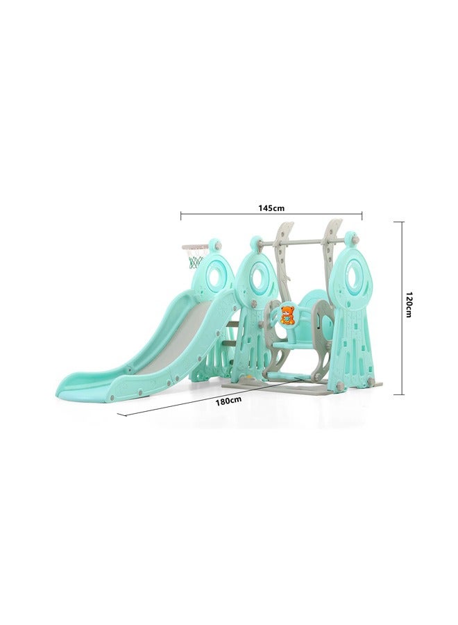 JSAITOYS Multi-function Playing Set, 3 In 1, Slide, Swing, Basketball, Comfortable Slide for Baby Safety  - Image 3