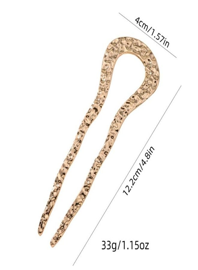 LINXI U-shaped hair clips, gold and silver metal hair forks, retro U-shaped fashion matching hair clips, women's hair buns (Gold+Silver) - Image 3