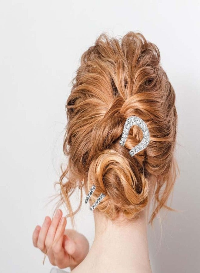 LINXI U-shaped hair clips, gold and silver metal hair forks, retro U-shaped fashion matching hair clips, women's hair buns (Gold+Silver) - Image 4