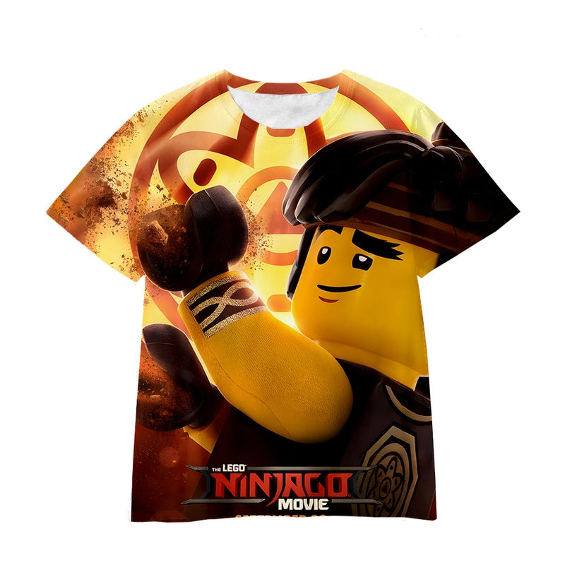New E-Commerce Cartoon Game 3D Printing Blocks Mecha World Big Boys And Girls T-Shirt Manufacturers - Image 1