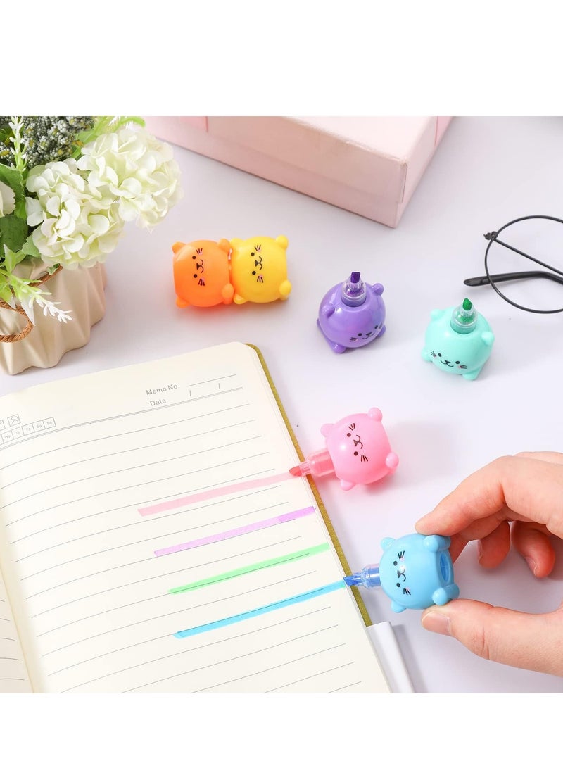 Generic 4 /24PCS Colorful Shaped Highlighters Pastel Mini Highlighter Set Highlighters Stackable Markers for Kids Students Writing Graffiti School Office Supplies(Octopus, Blocks, Cat, Flower)  - Image 3