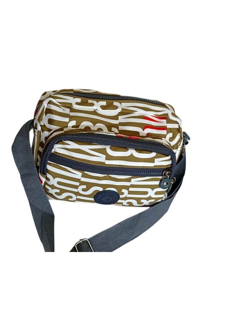 Women’s Crossbody Bag – Printed Design with 3 Zippers - Image 3