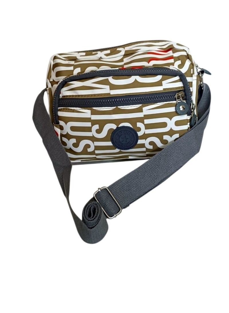 Women’s Crossbody Bag – Printed Design with 3 Zippers - Image 2