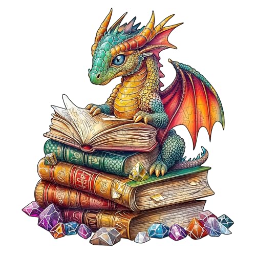 SECOGM Wooden Puzzles for Adults Dragon Wood Puzzles Adult Unique Animal Shape Wooden Jigsaw Puzzles for Adults Birthday Gifts for Puzzle Lovers Family 133 133in 300 Pieces - Image 1