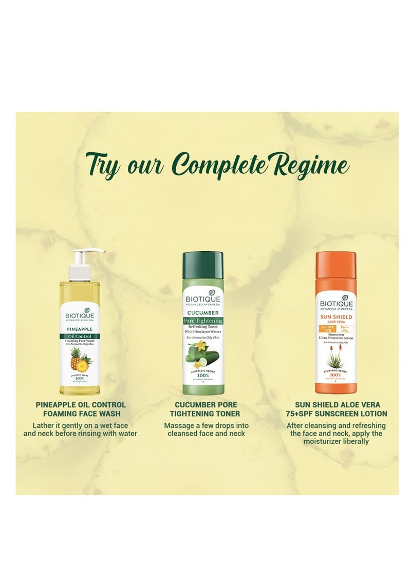 Biotique غسول الوجه الرغوي للتحكم في زيت الأناناس يرطب البشرة الجافة ويزيل الزيوت الزائدة ويوحد لون البشرة مستخلصات نباتية 100% مناسب للجميع - Image 5