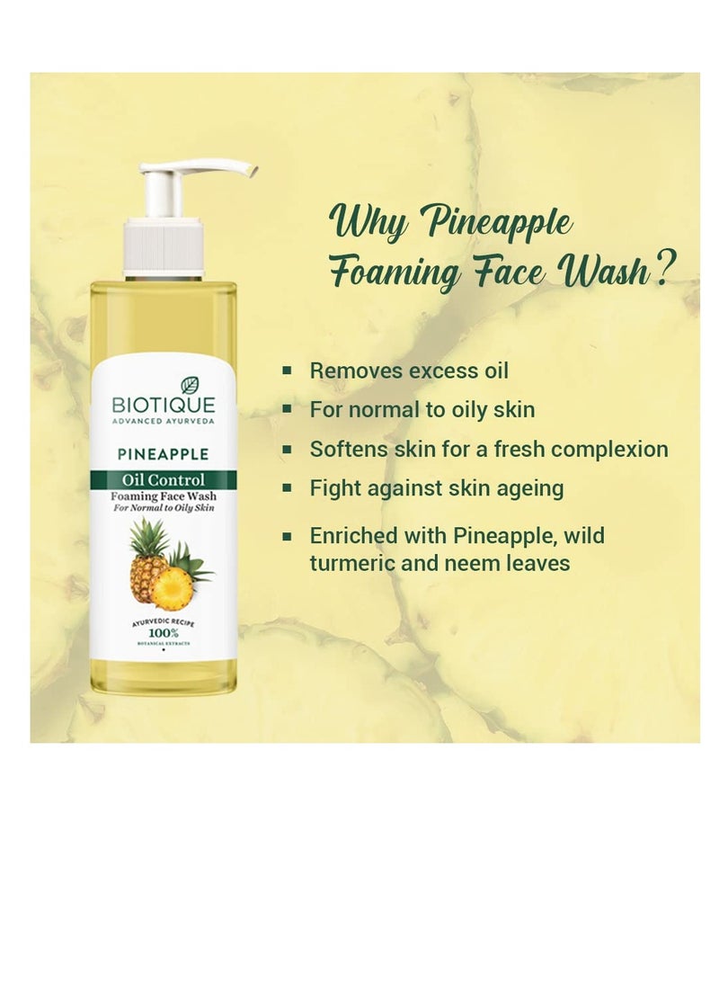 Biotique غسول الوجه الرغوي للتحكم في زيت الأناناس يرطب البشرة الجافة ويزيل الزيوت الزائدة ويوحد لون البشرة مستخلصات نباتية 100% مناسب للجميع - Image 4