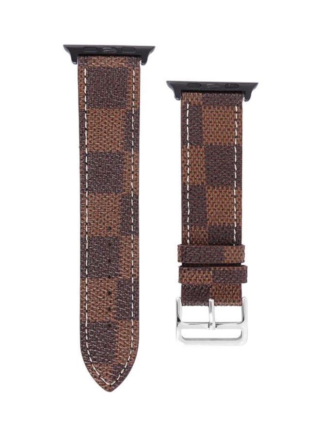 NIBEMINENT Replacement Leather Band For Apple Watch Series 3/2/1 Brown - Image 1