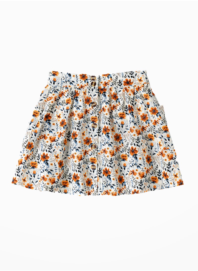 Jelliene Twirling Fun & Summer Vibes: Girls' Flowy Woven Skirt | Breezy Style & Endless Versatility  - Image 1