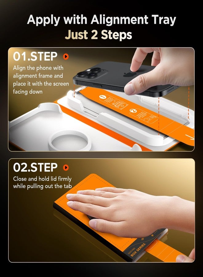 GolbinBox 3 Pack Screen Protector for iPhone 16 Pro 6.3 Inch, Military-Grade Shatterproof HD Tempered Glass with Installation Tray, 9H Hardness, Anti-Scratch, Anti-Blue Light | Bubble-Free Application - Image 2