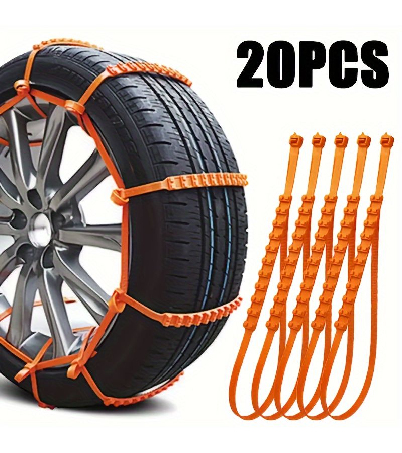 20 Pcs Enhanced Car Anti Skid Chains Winter Snow Ice Track Type Tire Traction Aid Universal For Off Road Sedans - Image 5