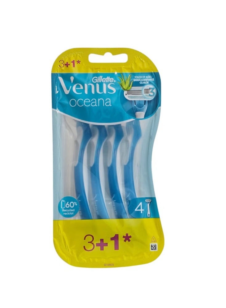 Gillette Venus Oceana women's razor 3+1 blades for single-use - Image 1