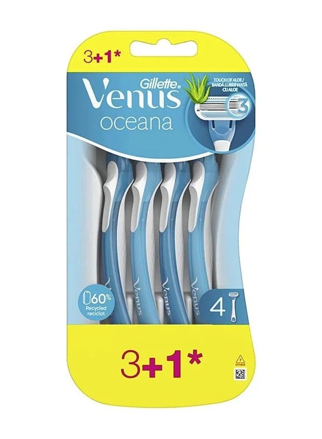 Gillette Venus Oceana women's razor 3+1 blades for single-use - Image 2