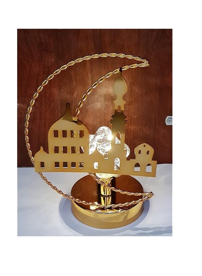 Yuwell Ramadan Lantern Indoor Warm White Lights For Indoor Desk Decorative Lantern With Moon Light Pattern Ramadan Light For Ramadan Decoration - Image 1