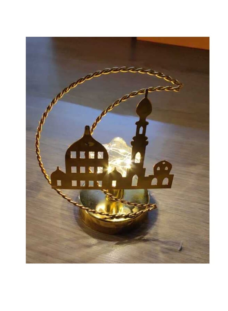 Yuwell Ramadan Lantern Indoor Warm White Lights For Indoor Desk Decorative Lantern With Moon Light Pattern Ramadan Light For Ramadan Decoration - Image 2