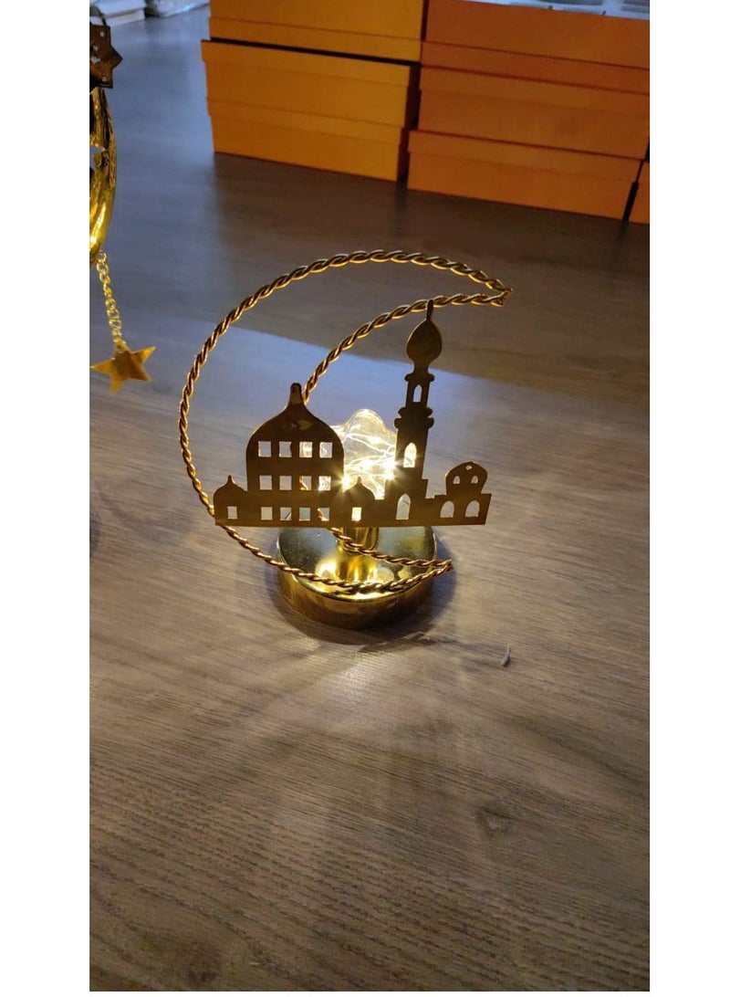 Yuwell Ramadan Lantern Indoor Warm White Lights For Indoor Desk Decorative Lantern With Moon Light Pattern Ramadan Light For Ramadan Decoration - Image 3