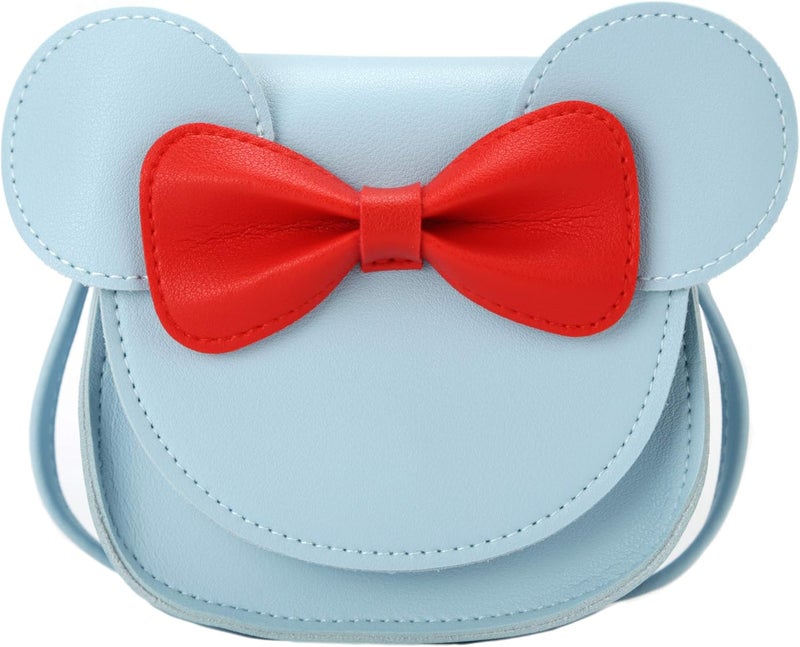 QiMing Little Mouse Ear Bow Crossbody Purse,PU Shoulder Handbag for Kids Girls Toddlers - Image 1