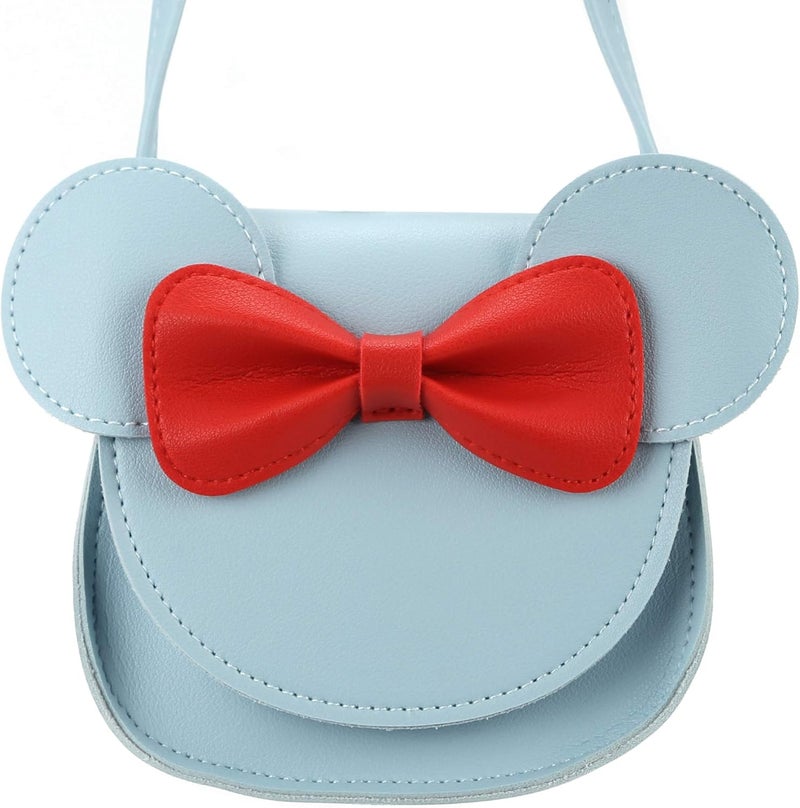 QiMing Little Mouse Ear Bow Crossbody Purse,PU Shoulder Handbag for Kids Girls Toddlers - Image 5