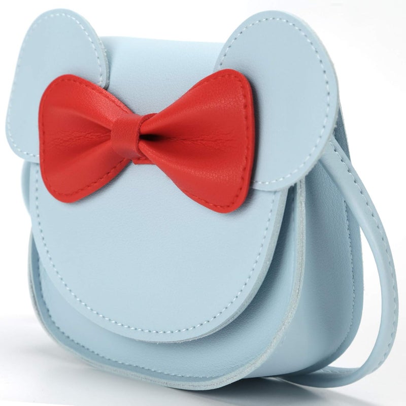 QiMing Little Mouse Ear Bow Crossbody Purse,PU Shoulder Handbag for Kids Girls Toddlers - Image 2