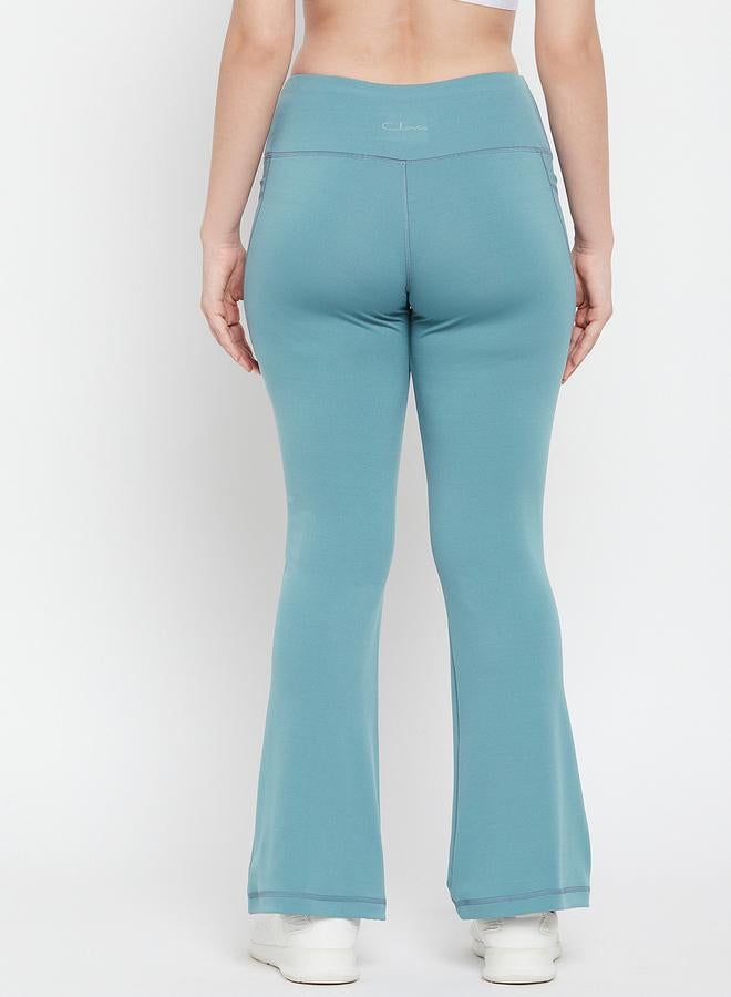 Clovia Comfort Fit Flared Yoga Pants with Side Pockets - Image 5