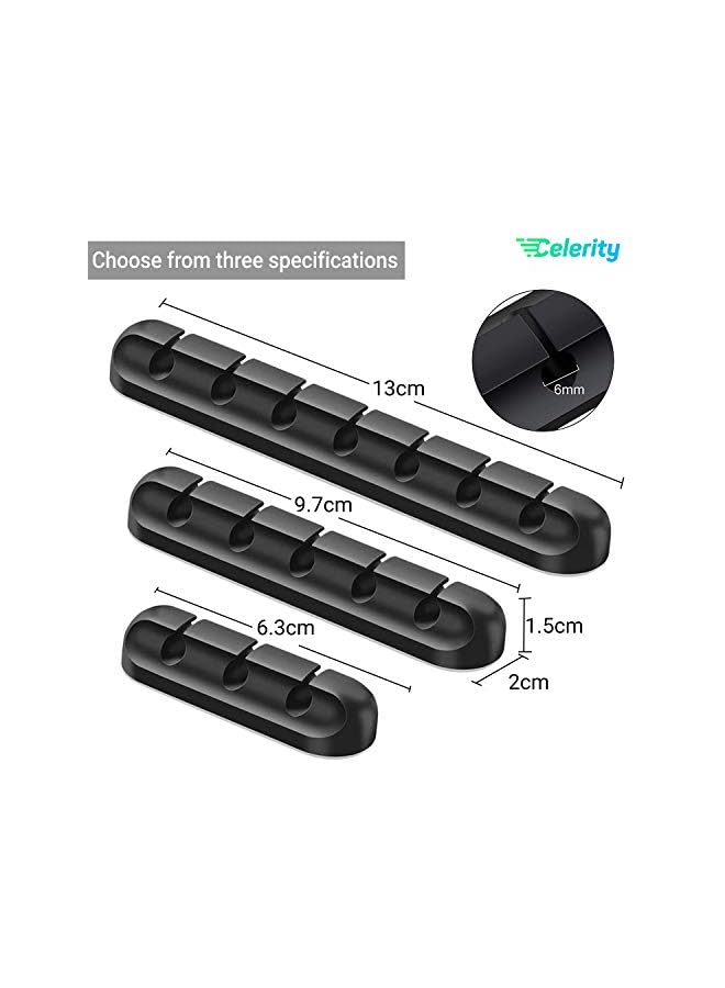 Celerity 3 Pack Cable Management Clips for Desktop Cord Organizer Cable clip holder for Tidy Wire Organiser in Home and Office Mobile LAPTOP Charger TV USB extensions Cables Power Cords - Image 2