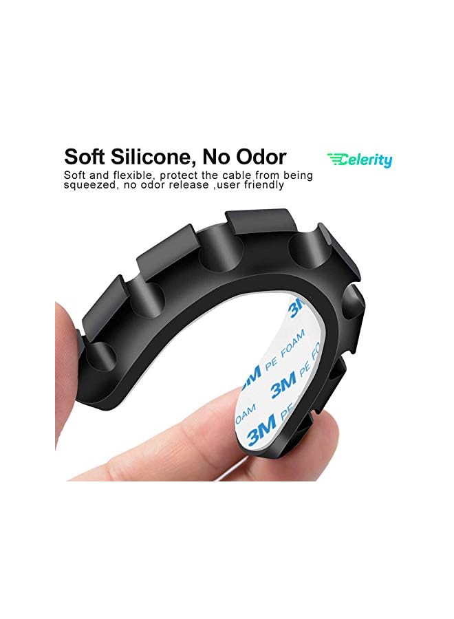 Celerity 3 Pack Cable Management Clips for Desktop Cord Organizer Cable clip holder for Tidy Wire Organiser in Home and Office Mobile LAPTOP Charger TV USB extensions Cables Power Cords - Image 3