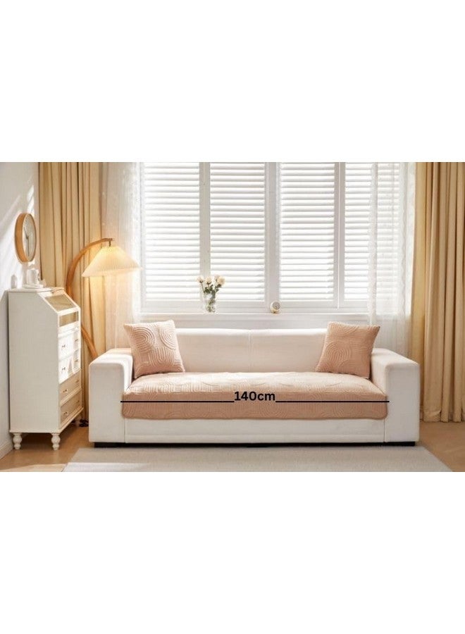 HOMETHREADS HOMETHREADS Couch/Sofa Covers | Luxurious Slipcover Solutions for Sofas, Armchairs, and Loveseats (Cream_Coco, 2 Seater | 70x140cm) - Image 2