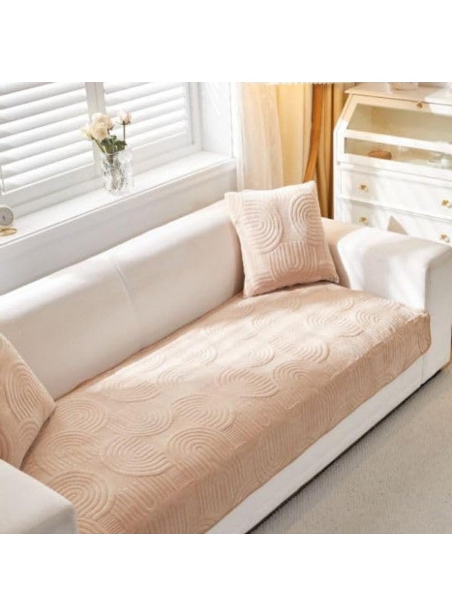 HOMETHREADS HOMETHREADS Couch/Sofa Covers | Luxurious Slipcover Solutions for Sofas, Armchairs, and Loveseats (Cream_Coco, 2 Seater | 70x140cm) - Image 1