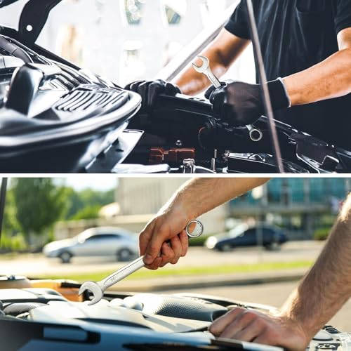 THEMISTO TH-T26 12 Pcs Combination Spanner Set | Open Jaw and Ring Spanners | Chrome Plated Durable Steel Wrench Tool Kit - Image 5