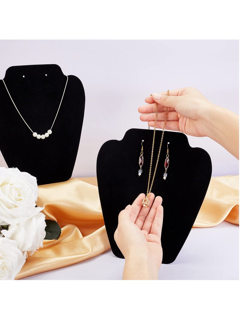 حامل مجوهرات من المخمل الأنيق - 2 قطعة - دمى حامل أقراط وأساور لتنظيم وعرض مجموعتك - Image 2