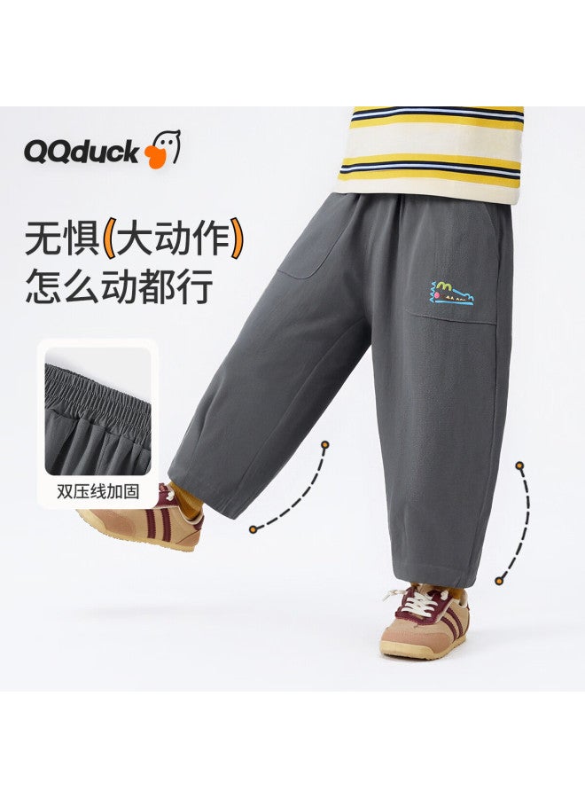 Qq Duck Boys' Casual Woven Pants Spring Children's Outdoor Sports Fashion Versatile Trousers - Image 1