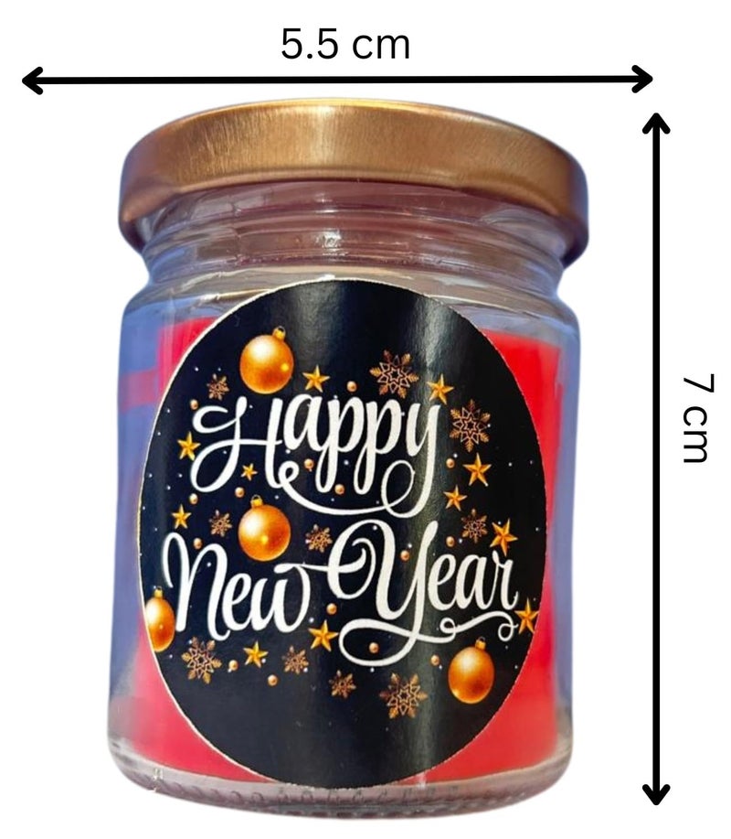The Essenza Scented Candles in Glass Jars with Assorted New Year Stickers Festive Decorative Candles for Gifting and Home Dcor 1 - Image 3