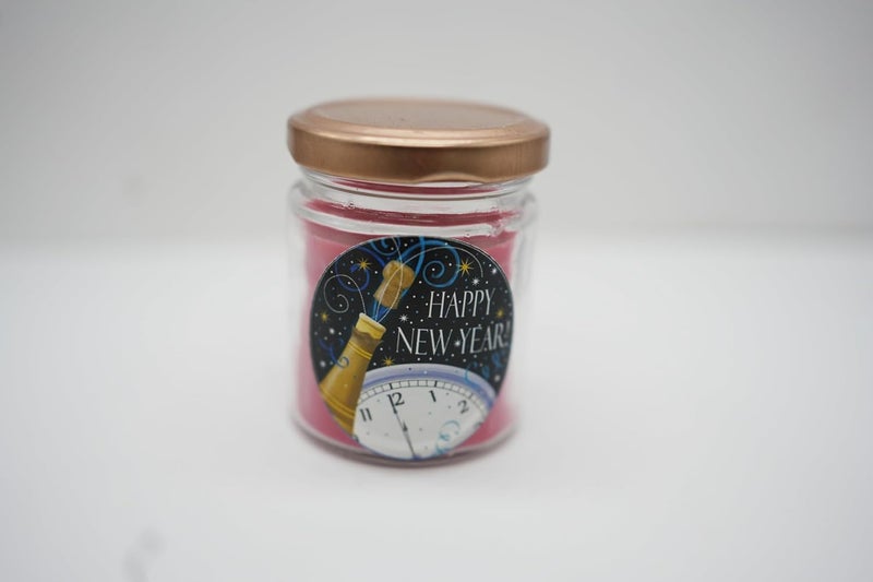 The Essenza Scented Candles in Glass Jars with Assorted New Year Stickers Festive Decorative Candles for Gifting and Home Dcor 1 - Image 5