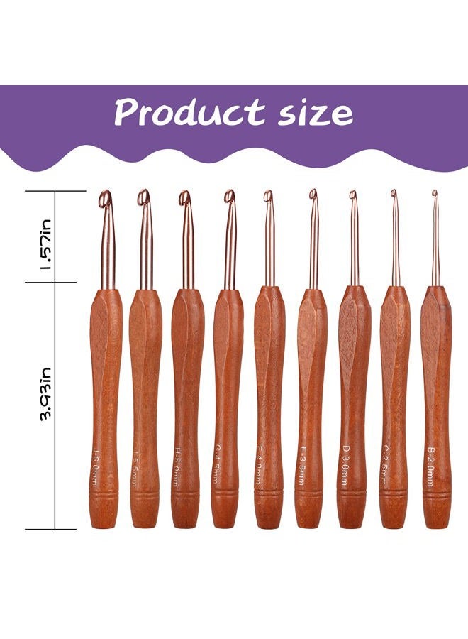 Ruidi Wooden Handle Handle Crochet Hook(9pcs) - Image 5