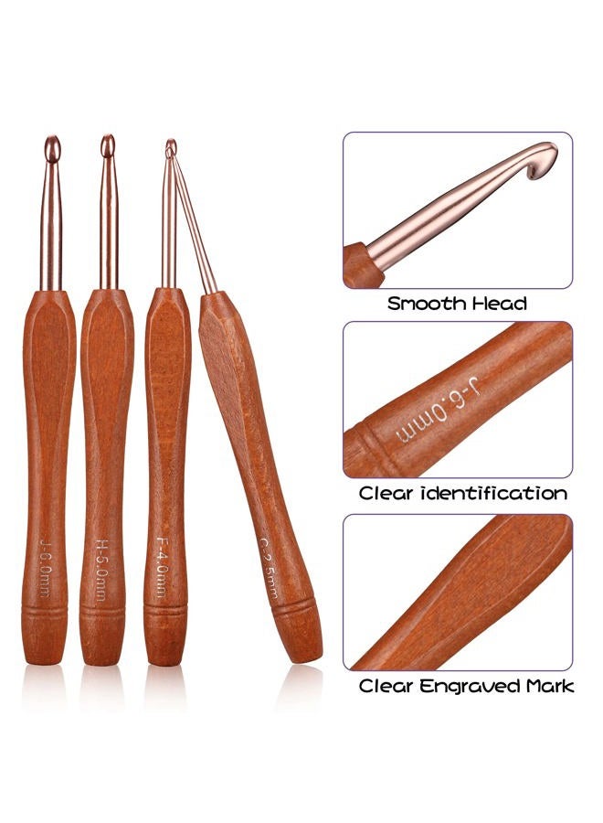 Ruidi Wooden Handle Handle Crochet Hook(9pcs) - Image 3