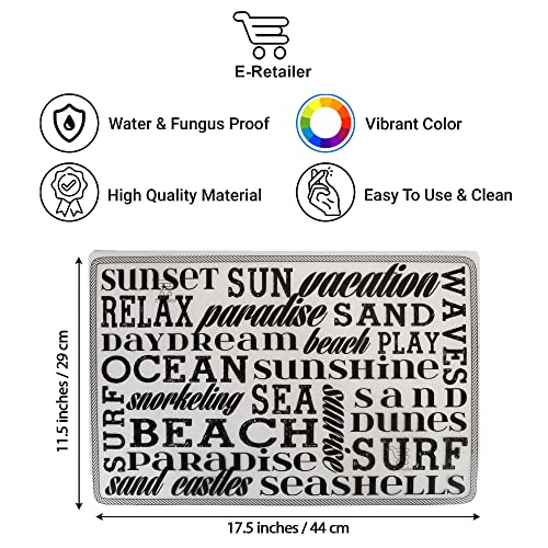 E-Retailer® Waterproof PVC Refrigerator Drawer Mats/Multipurpose Fridge Mats Set of 6 Pcs (Alphabet Black, Size-17.5X11.5 Inch) - Image 3