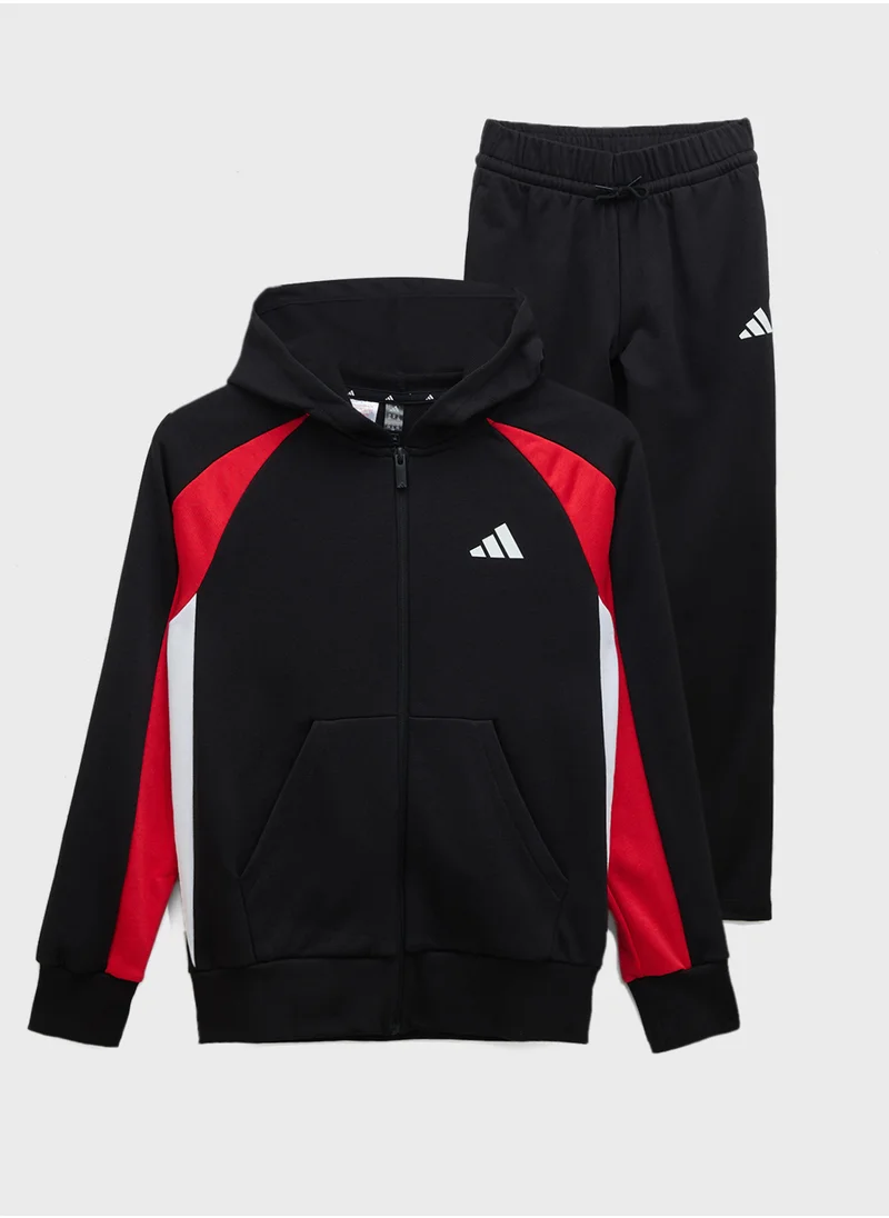 Adidas Youth Seasonal Essential Colourblock Tracksuit