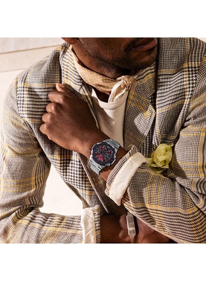 G-SHOCK G‑STEEL Solar Analog-Digital Watch GST‑B400AD‑1A4, 49.6 mm Red Dial, Stainless Steel Bracelet, 200 m WR - Image 3