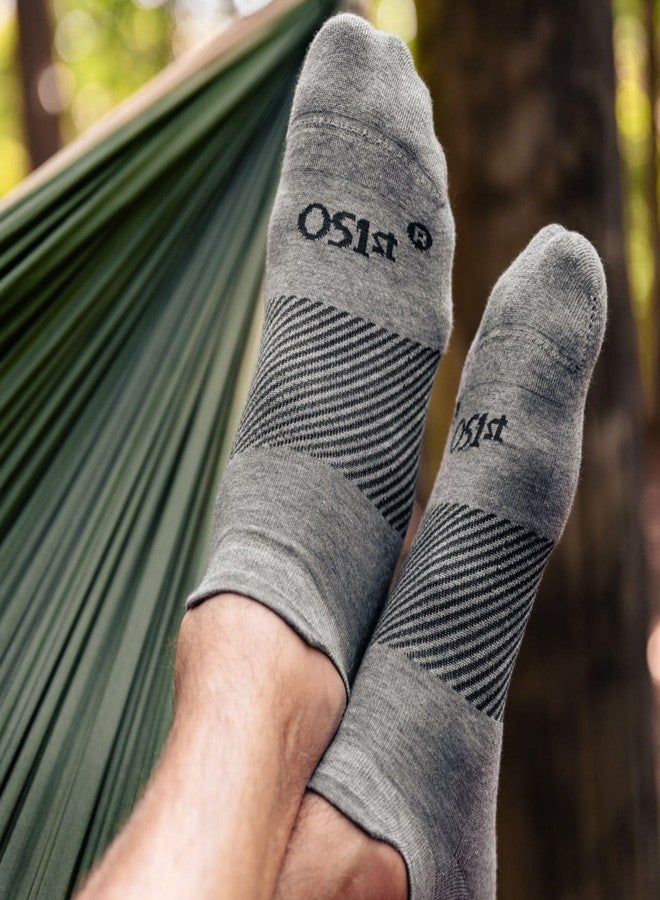 OS1st Wicked Comfort Merino Wool No Show Socks – Max Cushion, Light Compression, Blister Protection, Breathable (US, Alpha, X-Large, Regular, Regular, Grey) - Image 2