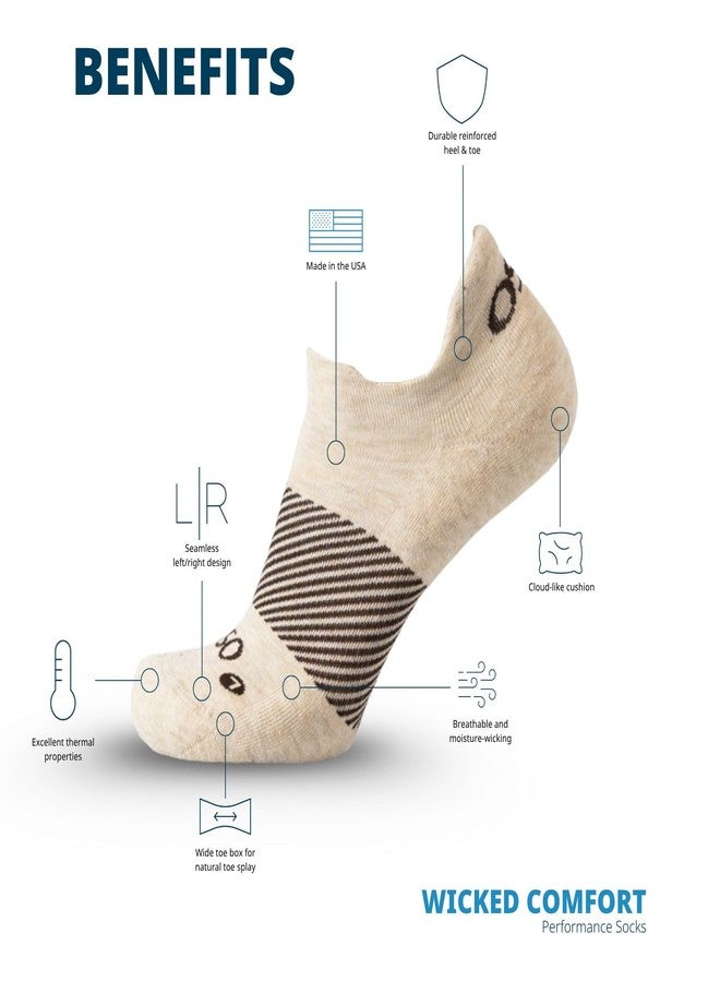 OS1st Wicked Comfort Merino Wool No Show Socks – Max Cushion, Light Compression, Blister Protection, Breathable (US, Alpha, X-Large, Regular, Regular, Grey) - Image 5